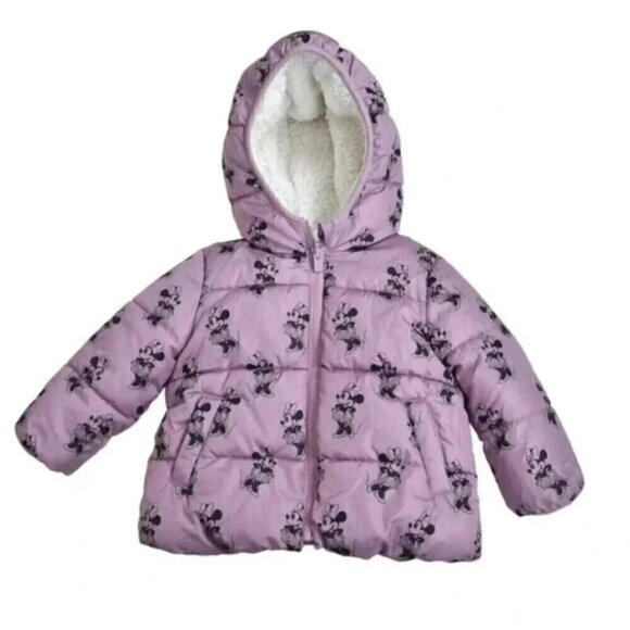 Gap Disney Minnie Mouse Reversible Sherpa ColdControl  Max Puffer Jacket 18-24M - Picture 5 of 11